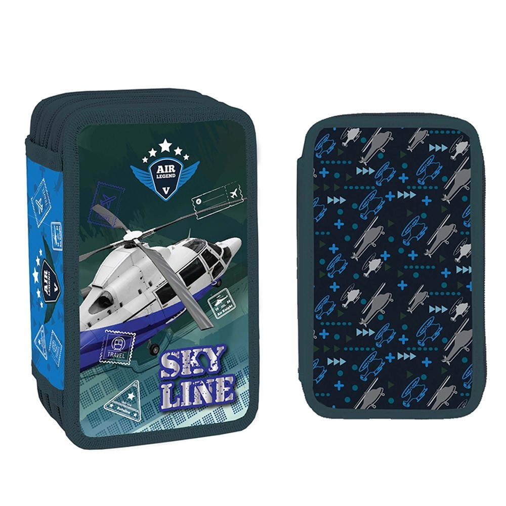 Penar echipat, SKY LINE ,3 fermoare, 3 compartimente, 39 piese, material textil - imagine 6